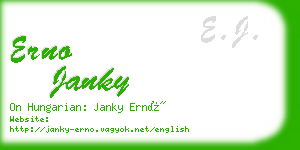erno janky business card
